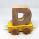 Wooden Name Train Custom for Birthday Nursery Child boy girl name present Letter Pinkberry Kisses D Yellow