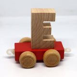 Wooden Name Train Custom for Birthday Nursery Child boy girl name present Letter Pinkberry Kisses E Red