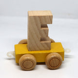 Wooden Name Train Custom for Birthday Nursery Child boy girl name present Letter Pinkberry Kisses E Yellow