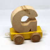 Wooden Name Train Custom for Birthday Nursery Child boy girl name present Letter Pinkberry Kisses G Yellow