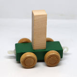 Wooden Name Train Custom for Birthday Nursery Child boy girl name present Letter Pinkberry Kisses I Green