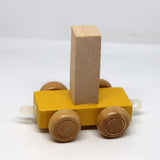 Wooden Name Train Custom for Birthday Nursery Child boy girl name present Letter Pinkberry Kisses I Yellow