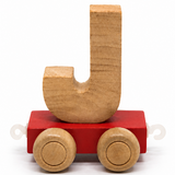 Wooden Name Train Custom for Birthday Nursery Child boy girl name present Letter Pinkberry Kisses J Red