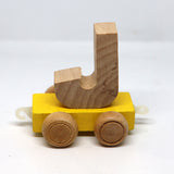 Wooden Name Train Custom for Birthday Nursery Child boy girl name present Letter Pinkberry Kisses J Yellow
