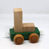 Wooden Name Train Custom for Birthday Nursery Child boy girl name present Letter Pinkberry Kisses L Green
