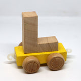 Wooden Name Train Custom for Birthday Nursery Child boy girl name present Letter Pinkberry Kisses L Yellow