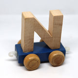 Wooden Name Train Custom for Birthday Nursery Child boy girl name present Letter Pinkberry Kisses N Blue