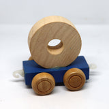 Wooden Name Train Custom for Birthday Nursery Child boy girl name present Letter Pinkberry Kisses O Blue
