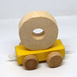 Wooden Name Train Custom for Birthday Nursery Child boy girl name present Letter Pinkberry Kisses O Yellow