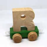 Wooden Name Train Custom for Birthday Nursery Child boy girl name present Letter Pinkberry Kisses R Green