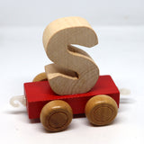 Wooden Name Train Custom for Birthday Nursery Child boy girl name present Letter Pinkberry Kisses S Red