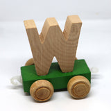 Wooden Name Train Custom for Birthday Nursery Child boy girl name present Letter Pinkberry Kisses W Green