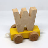 Wooden Name Train Custom for Birthday Nursery Child boy girl name present Letter Pinkberry Kisses W Yellow