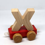 Wooden Name Train Custom for Birthday Nursery Child boy girl name present Letter Pinkberry Kisses X Red