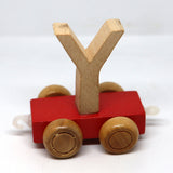 Wooden Name Train Custom for Birthday Nursery Child boy girl name present Letter Pinkberry Kisses Y Red
