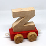 Wooden Name Train Custom for Birthday Nursery Child boy girl name present Letter Pinkberry Kisses Z Red