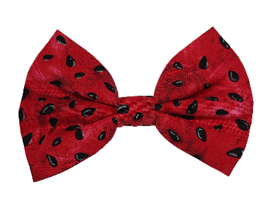 Fabric Rockabilly Hair Bow - Bright Pink and Black