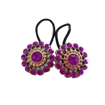 Pigtail Hairband Toggles - Purple Sparkle (pair)