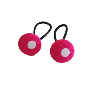 Pigtail Hairband Toggles - Pink and White Spot (pair)