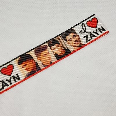 22mm (7/8) I Love Zayn One Direction Printed Grosgrain Ribbon by the meter