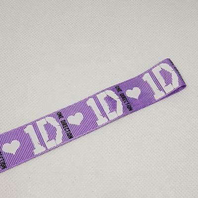 22mm (7/8) One Direction 1D Purple Printed Grosgrain Ribbon by the meter