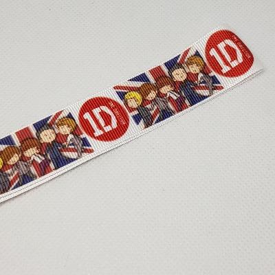 22mm (7/8) One Direction Cartoon Printed Grosgrain Ribbon by the meter