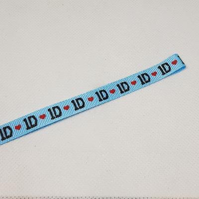 9mm (3/8) One Direction 1D Printed Grosgrain Ribbon by the meter Pinkberry Kisses