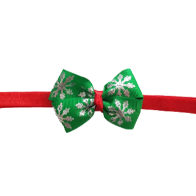 Baby and Toddler Soft Headband - Christmas Green Snowflake Christmas Hair Accessories Pinkberry Kisses