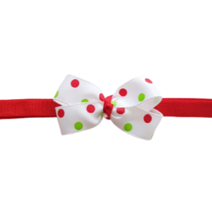 Baby and Toddler Soft Headband - Christmas Spots Bow Headband Christmas Hair Accessories Pinkberry Kisses