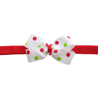 Baby and Toddler Soft Headband - Christmas Spots Bow Headband Christmas Hair Accessories Pinkberry Kisses