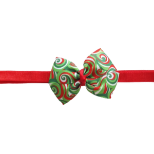 Baby and Toddler Soft Headband - Christmas Swirls Bow Hair Accessories Pinkberry Kisses