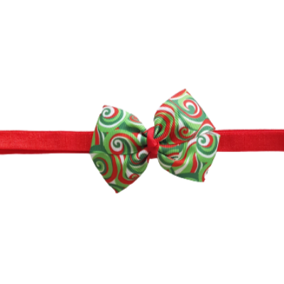 Baby and Toddler Soft Headband - Christmas Swirls Bow Hair Accessories Pinkberry Kisses