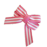 Baby and Toddler non slip hair clips - hot pink and white stripes