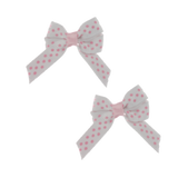 Baby Non Slip Hair Clip - Spots Light Pink Pinkberry Kisses Pair of Non Slip Hair Clip