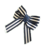 Baby and Toddler non slip hair clips - navy and white stripes