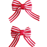 Baby and Toddler non slip hair clips - red and white stripes