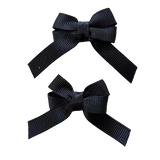 Baby and Toddler non slip hair clips - Baby Hair Bow Pinkberry Kisses Black Pair