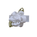 Baby and Toddler non slip hair clips - White cabbage rose Baby Hair Accessories - Pinkberry Kisses