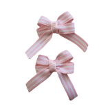 Baby and Toddler non slip hair clips - light pink stripes Pinkberry Kisses