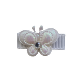 Baby and Toddler non slip hair clips - White Butterfly Hair Accessories Pinkberry Kisses