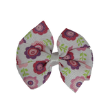 Bella Hair Bow - Pink and Purple Floral Hair accessories for girls Hair accessories for baby toddler Non Slip Hair Clip - Pinkberry Kisses