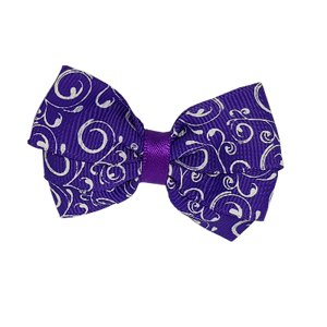 Bella Hair Bow - Purple and White Swirl - Hair Accessories for Girl Baby Children Pinkberry Kisses Non Slip Hair Clip