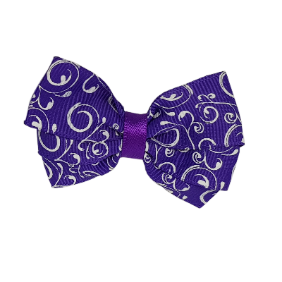 Bella Hair Bow - Purple and White Swirl - Hair Accessories for Girl Baby Children Pinkberry Kisses Non Slip Hair Clip
