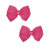 Cherish Plain Colour Hair Bow School Uniform School Hair Accessories Hair Bow 6.5cm Non Slip Hair Clip Pair of hair Bows Pinkberry Kisses  Hot Pink