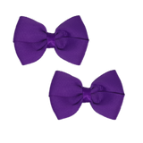 Cherish Plain Colour Hair Bow School Uniform School Hair Accessories Hair Bow 6.5cm Non Slip Hair Clip Pair of hair Bows Pinkberry Kisses  Purple 