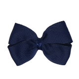 Cherish Plain Colour Hair Bow School Uniform School Hair Accessories Hair Bow 6.5cm Navy Blue  - Pinkberry Kisses
