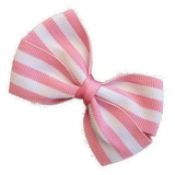 Cherish Hair Bow - Striped - Hair Accessories for Girl Baby Children Pinkberry Kisses Non Slip Hair Clip  - Pink Stripes