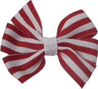 Chica Hair Bow Clip - Red Stripes