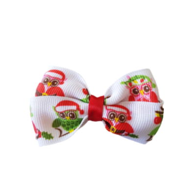 Christmas hair accessories - Cherish Hair Bow Christmas Owls Hair accessories for girls Hair accessories for baby Toddler Non Slip Hair Clip - Pinkberry Kisses