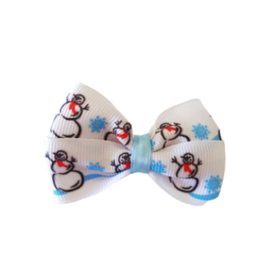 Christmas hair accessories - Cherish Hair Bow Christmas Snowman Hair accessories for girls Hair accessories for baby - Pinkberry Kisses